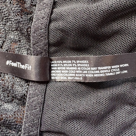 Torrid Unlined Lace Bralette Sz 2 black Semi-Sheer - Picture 8 of 12